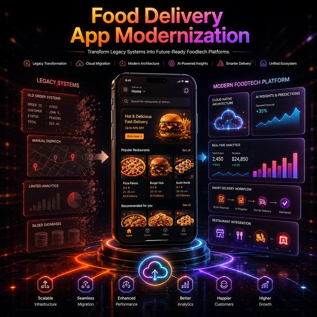 Food delivery app modernization services